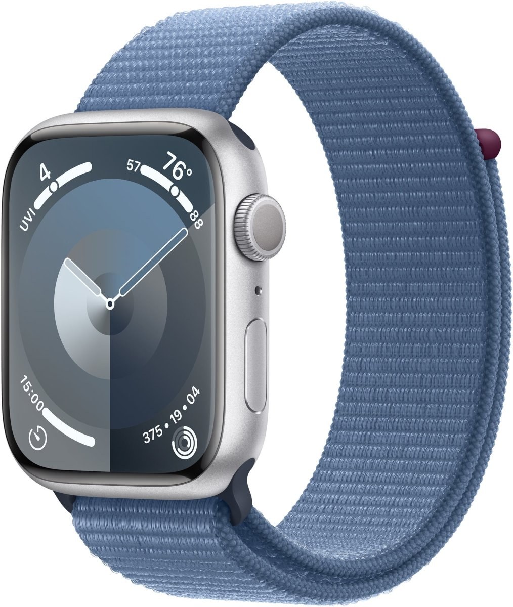 Apple Watch Series 9, 45 mm, strieborný hliník, ľadovo modrý športový ...