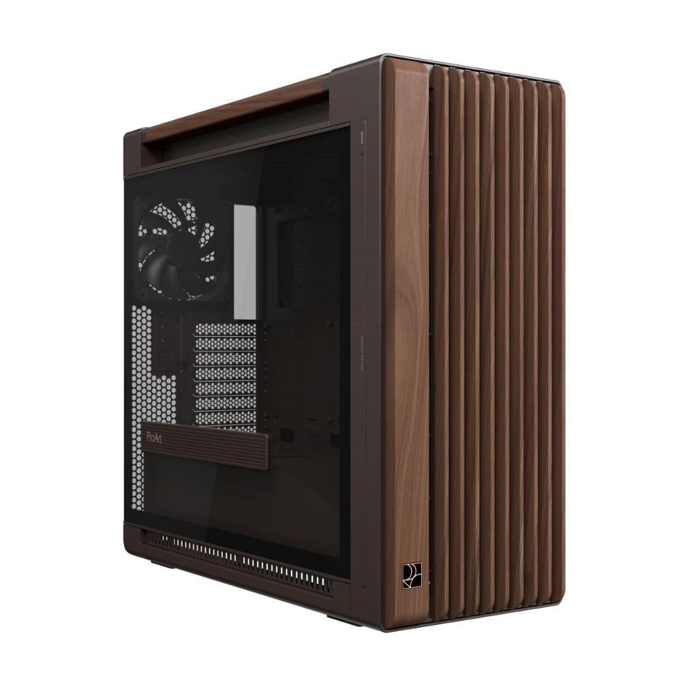 Walnut Computer Case ASUS case PROART PA602 WALNUT WOOD RETRO TG, Mid Tower, průhledná ...