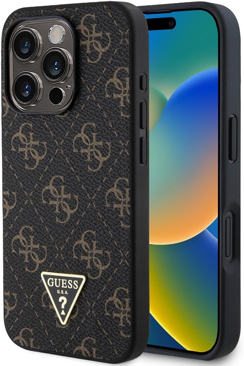 Casque Bluetooth Guess En Cuir PU – Logo Triangle – Couleur Marron – Connexion 4G – Sans Fil