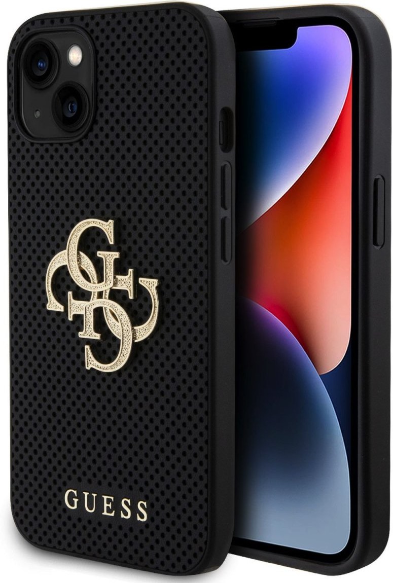 Custodia Originale Guess Impact Con Glitter Per IPhone 15, Nera, Policarbonato Leggero E Antiurto