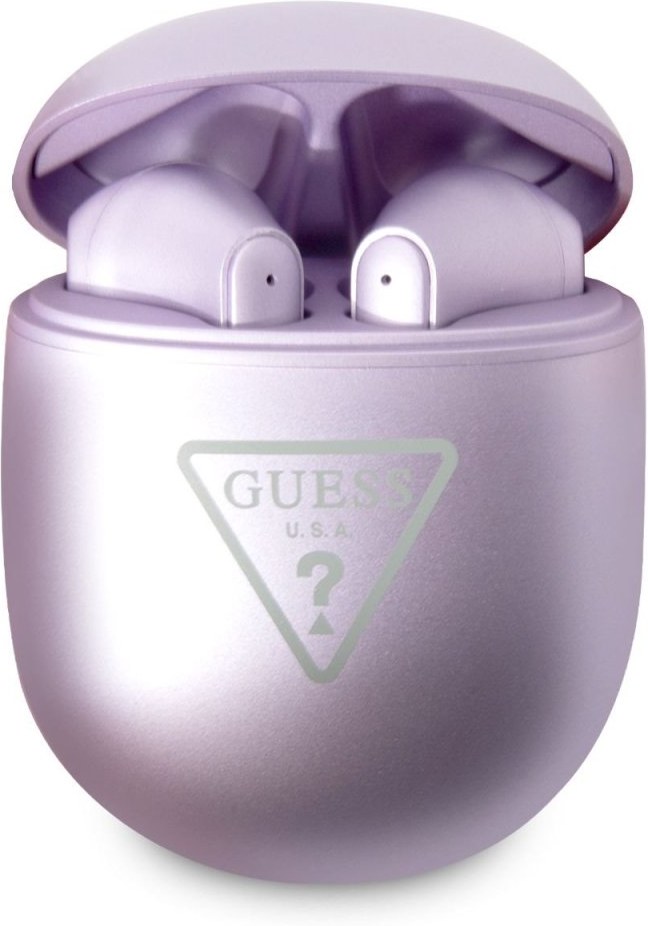 Guess True Wireless Triangle Logo BT5.2 4H Stereo Earphones, fialové