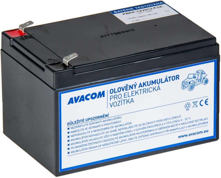 Avacom náhradná batéria pre detské vozidlá Peg Pérego, 12V, 12Ah, F2 PBPP-12V012-F2A