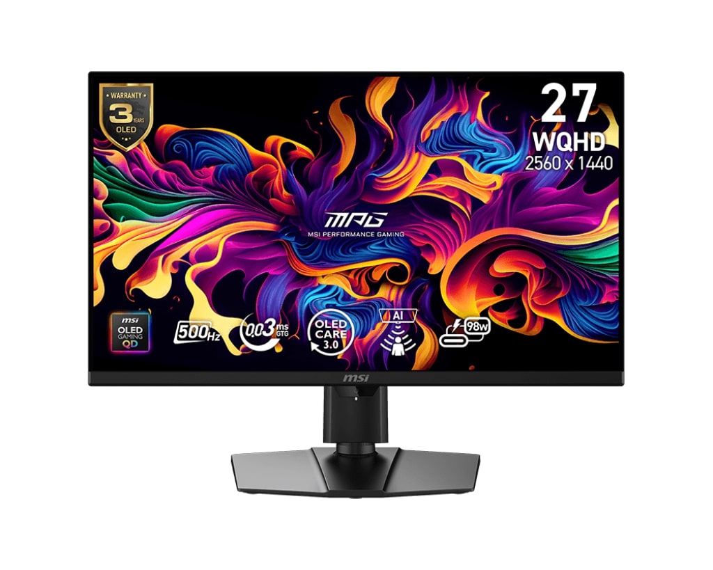 MSI MPG/271QR QD-OLED X50/26,5"/QD-OLED/QHD/500Hz/0,03ms/Černá/3R MPG 271QR QD-OLED X50