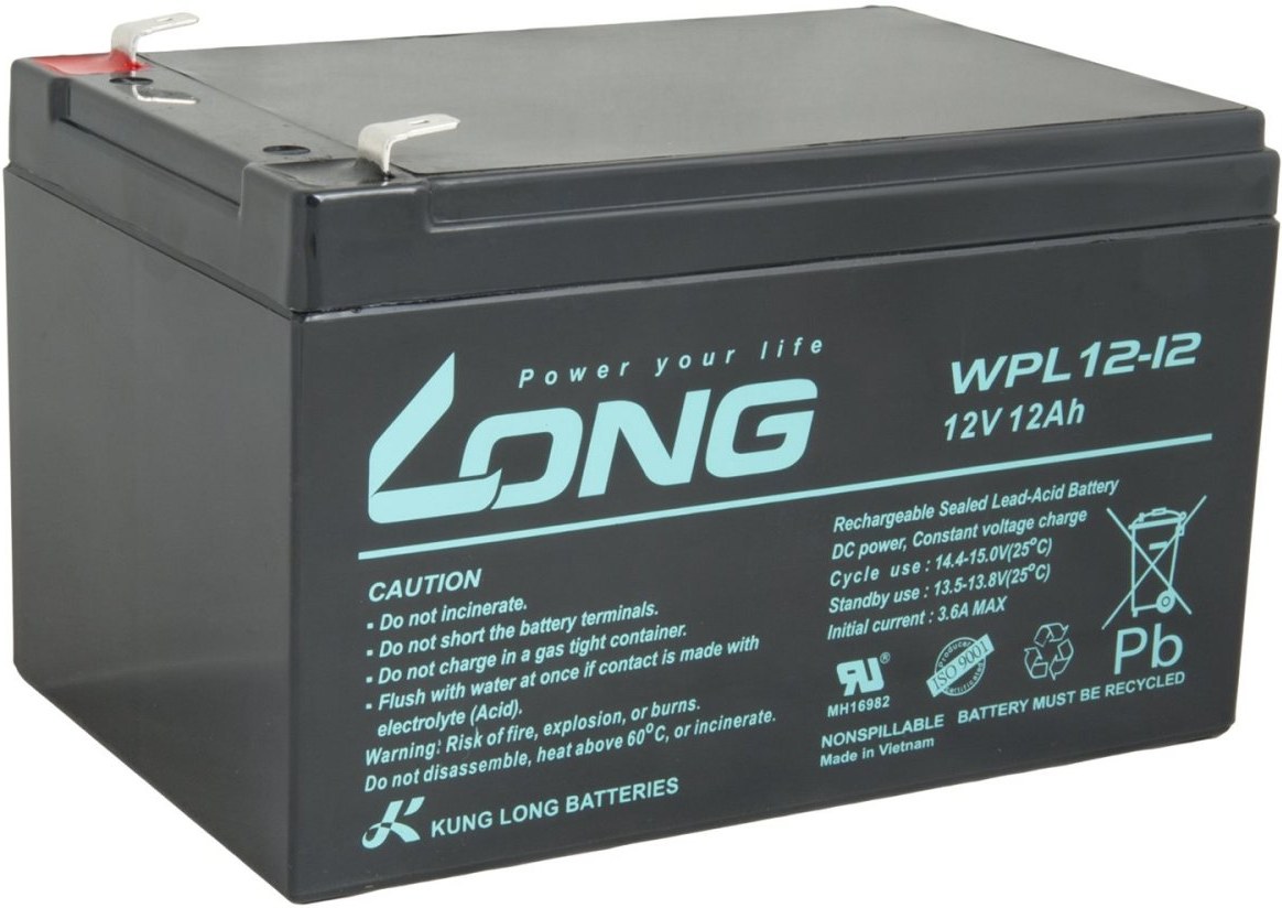 Long batéria 12V 12Ah F2 LongLife 9 rokov (WPL12-12) PBLO-12V012-F2AL