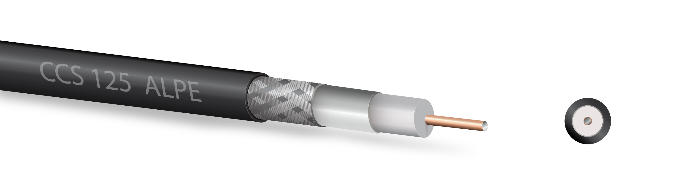 Zircon koaxiálny kábel 6,8mm 125 CCS ALPE pre SAT/TV 100,0m čierny 8594163273873