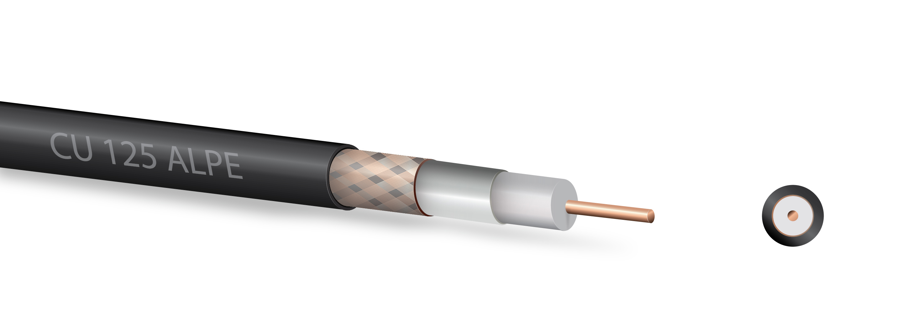 Zircon koaxiálny kábel 6,8mm 125 CU ALPE pre SAT/TV 100,0 m čierny 8594163273910