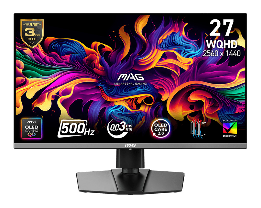 MSI MAG/272QP X50/26,5"/QD-OLED/QHD/500Hz/0,03ms/Černá/3R MAG 272QP QD-OLED X50