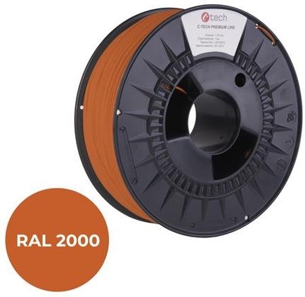 C-Tech Premium Line tlačová struna (filament) ASA, 1,75mm, žlto-oranžová 3DF-P-ASA1.75-2000