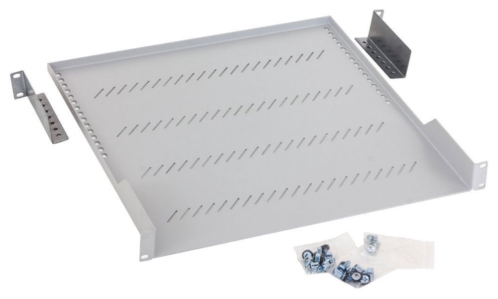 Triton Polička s perforáciou 1U/450mm, nosnosť 40kg, sivá RAC-UP-450-A1
