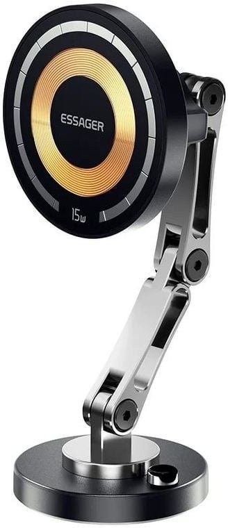 Essager magnetický držiak do auta s bezdrôtovým nabíjaním, 15W, čierny EZJWX-SN01-Z