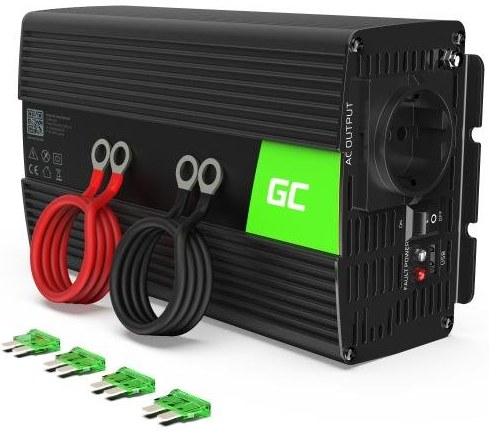 Green Cell menič napätia do auta 12V na 230V, 1000W/2000W Full Sine Wave INV09