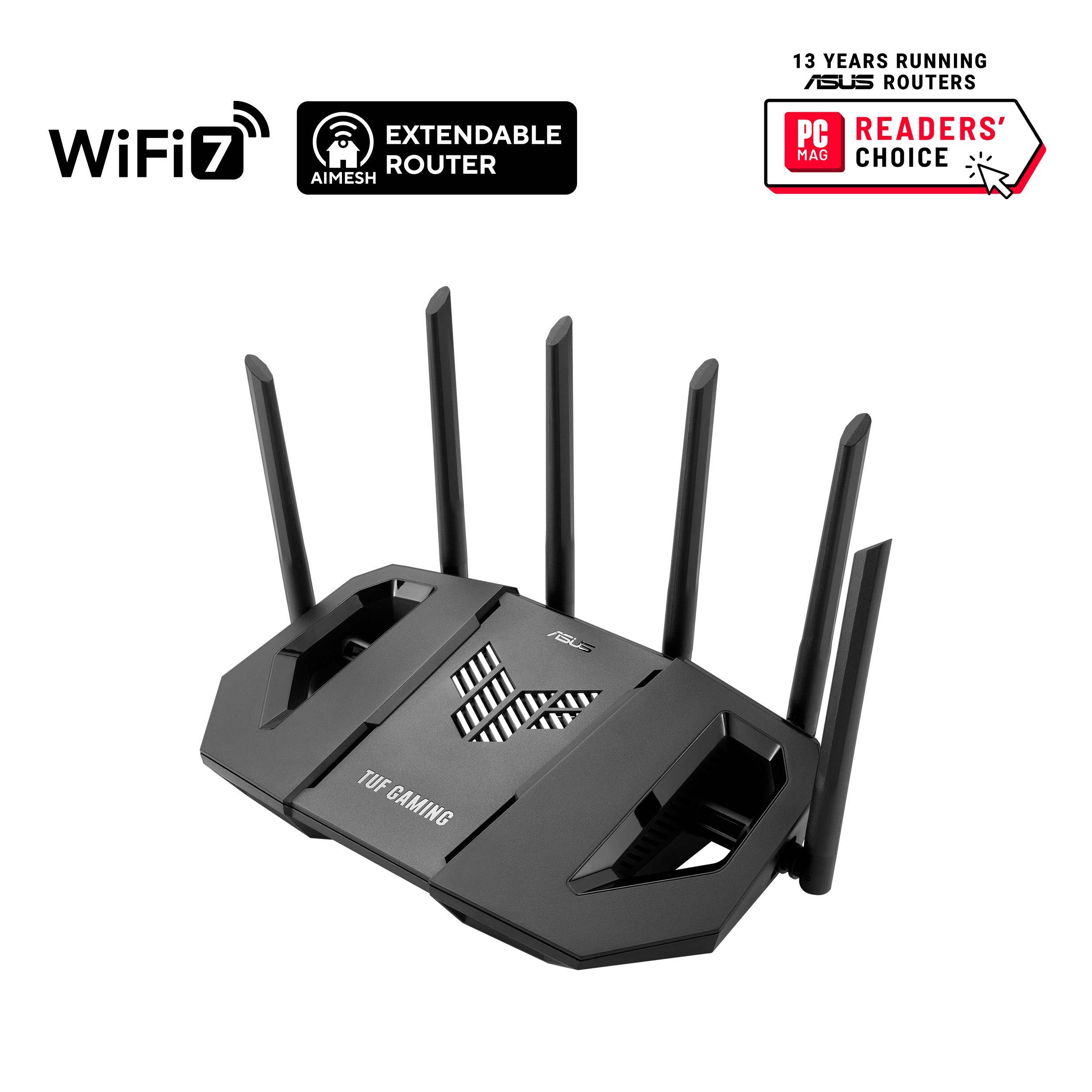 ASUS TUF-BE9400 3-pásmový WiFi7 herný router, 1x WAN, 3x LAN, AiMesh 90IG0A30-MO9C00