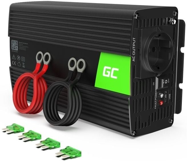 Green Cell Power Inverter menič napätia z 12V na 230V, 1000W/2000W, modifikovaná sínusoida INV08