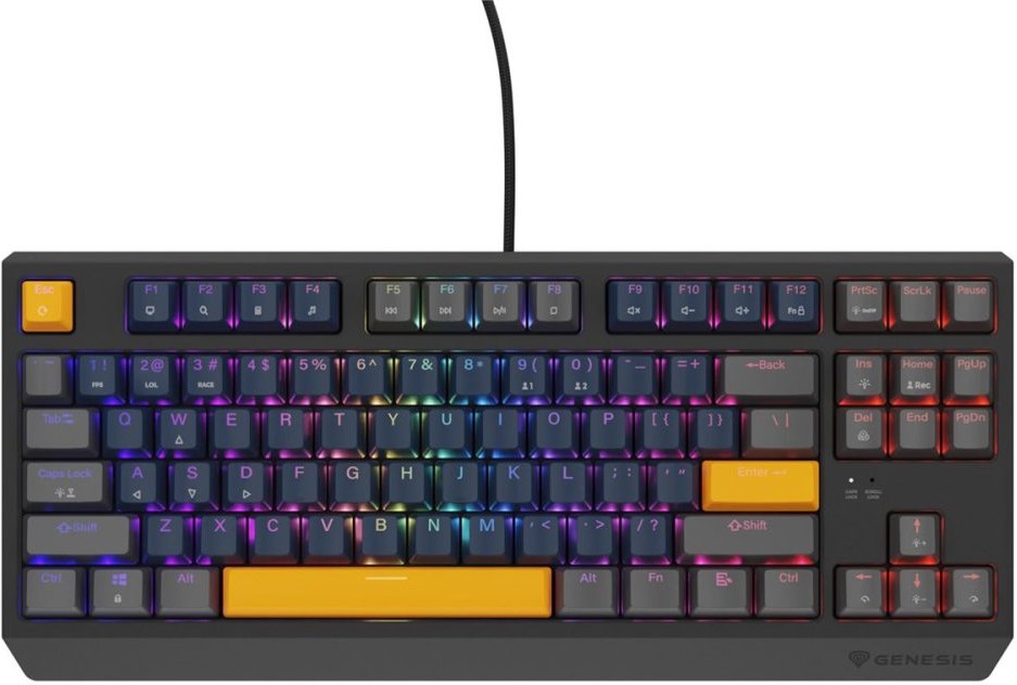 Genesis Thor 230 TKL RGB herná klávesnica, Outemu Panda, USB, US layout, Naval Blue Positive NKG-2163