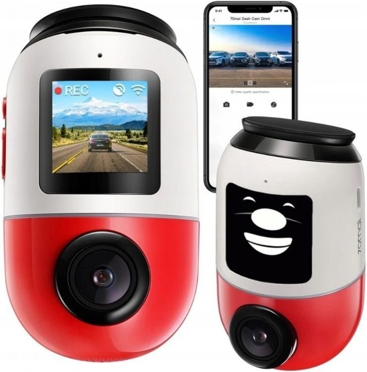 70mai X200 Omni, autokamera, 128GB, červená 6971669781576