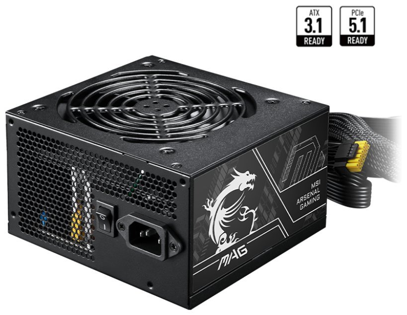 MSI zdroj MAG A750BN PCIE5 II/ 750W/ ATX/ akt. PFC/ 5 let celková záruka/ 120mm ventilátor/ 80PLUS Bronze 306-7ZPSX11-CE0