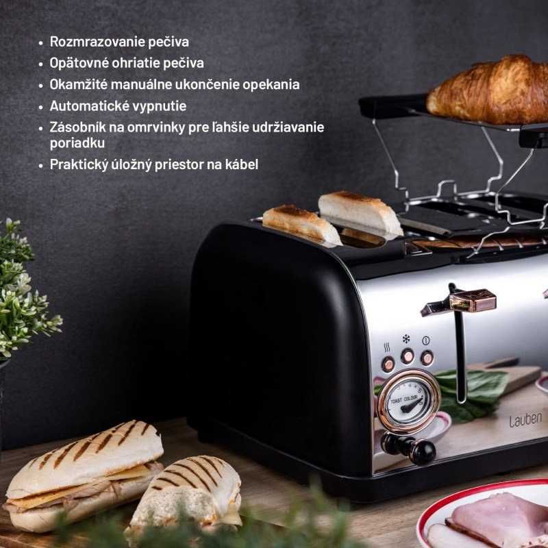 Lauben 4 Slice Toaster 1500BC – Pre dokonalé raňajky s rodinou