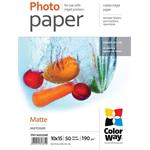 ColorWay A6 fotopapier, 190g/m2, matný, 50 listov