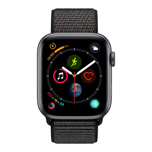 Apple Watch Series 4 GPS, 44mm Space Grey Aluminium Case with Black