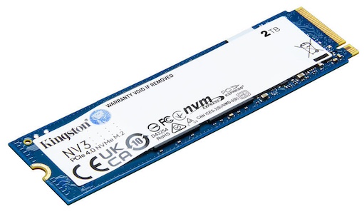 NV3 PCIe 4.0 NVMe SSD - Kingston NV3 SSD s kapacitou: 500 GB, 1 TB, 2 TB a 4TB