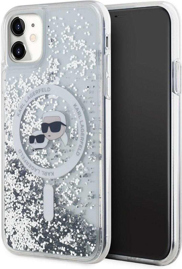 Karl Lagerfeld Liquid Glitter Karl and Choupette Heads Magsafe