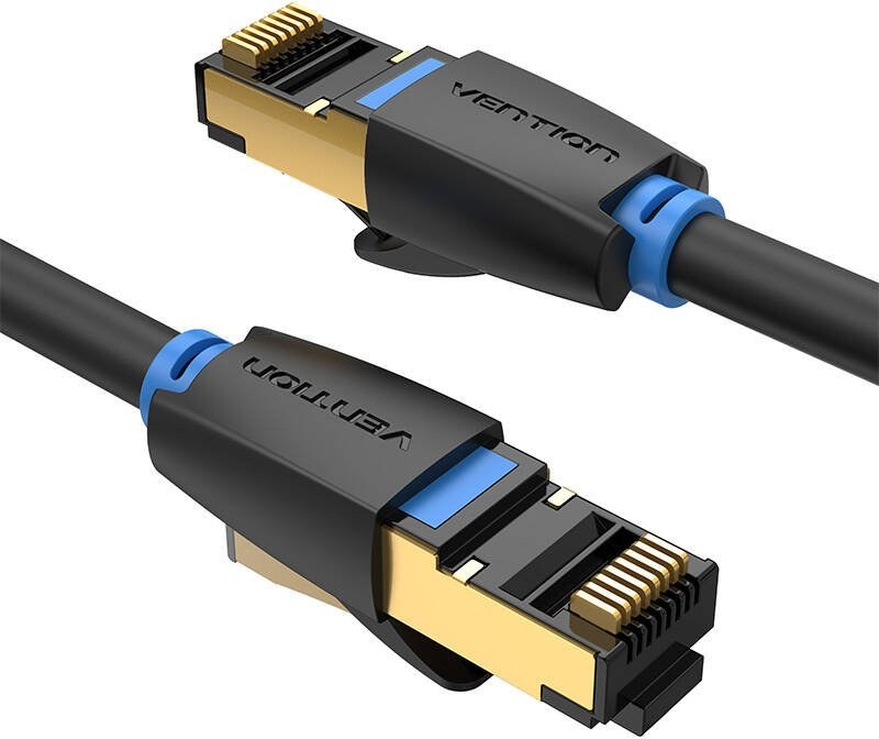Vention patch kábel RJ45, cat. 8, S-FTP, 8,0m, čierny | VÝPREDAJ